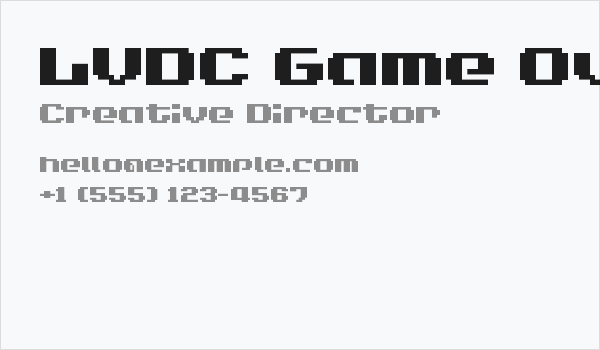 LVDC Game Over 2 Business Card