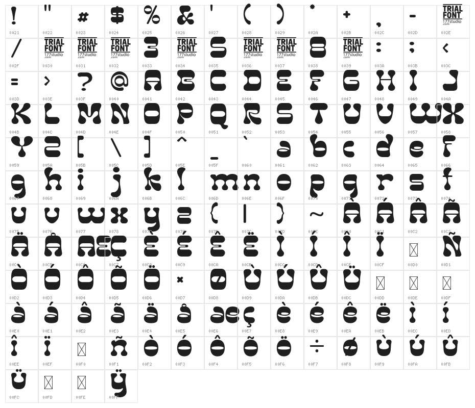 LYMANTRIADemo-Regular Character Map