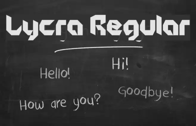 Lycra Regular Font examples