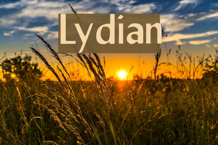 Lydian Font examples