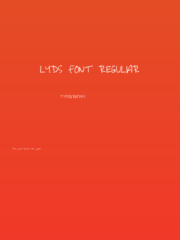 Lyds Font Regular Poster