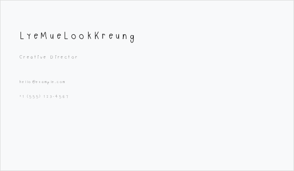 LyeMueLookKreung Business Card