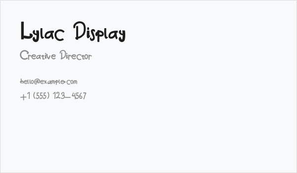 Lylac Display Business Card