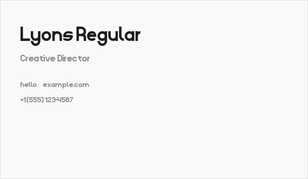 Lyons Regular Business Card