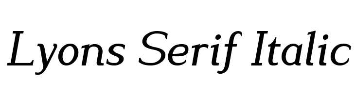 Lyons Serif Italic Font