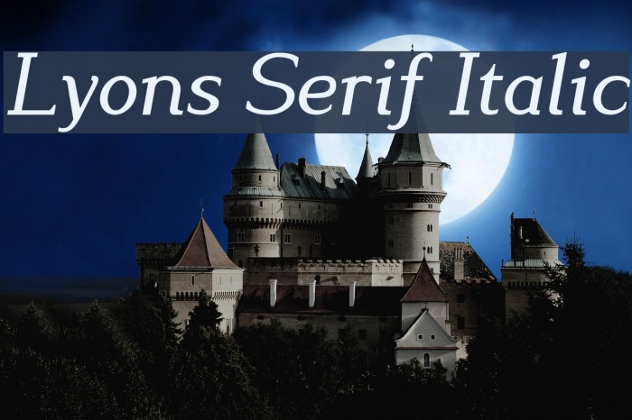 Lyons Serif Italic Font examples
