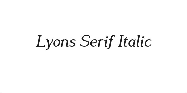Lyons Serif Italic Logo