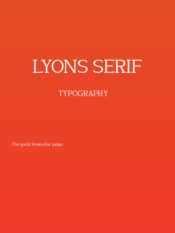Lyons Serif Poster