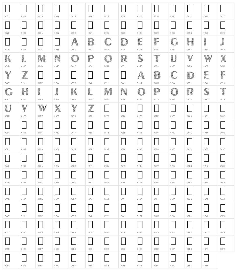 Lyra Demo Regular Character Map