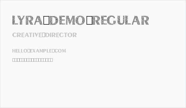 Lyra Demo Regular Business Card