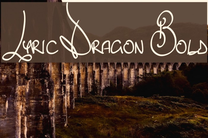 Lyric Dragon Bold Font examples