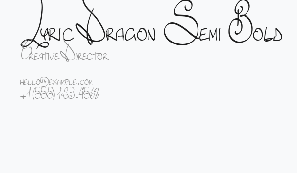 Lyric Dragon Semi Bold Business Card