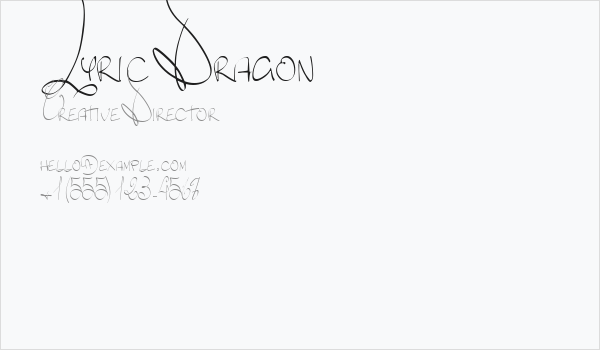 Lyric Dragon Business Card