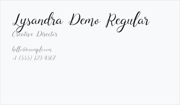 Lysandra Demo Regular Business Card