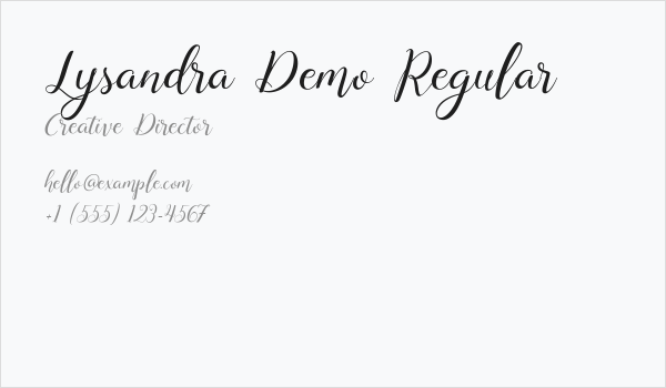 Lysandra Demo Regular Business Card