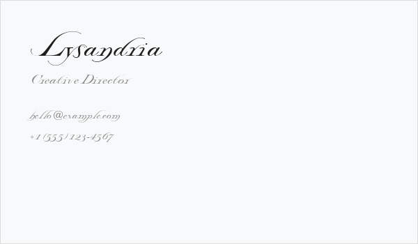Lysandria Business Card