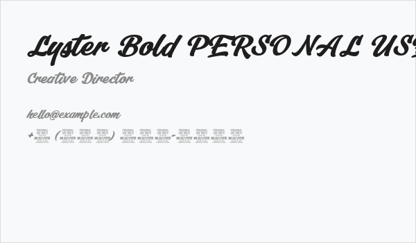 Lyster Bold PERSONAL USE ONLY Business Card