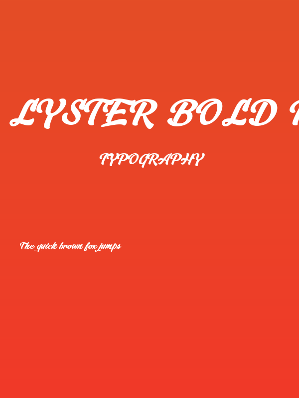 Lyster Bold PERSONAL USE ONLY Poster