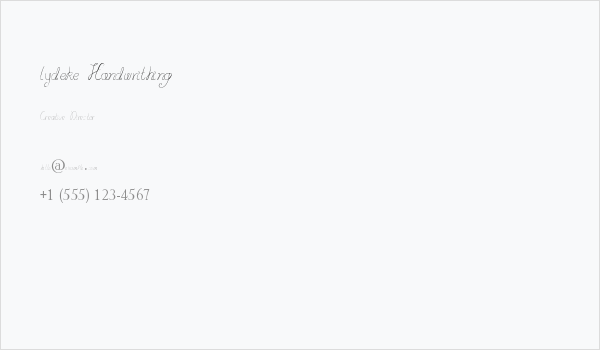 lydeke Handwrithing Business Card
