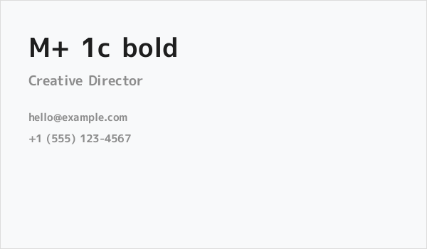 M+ 1c bold Business Card