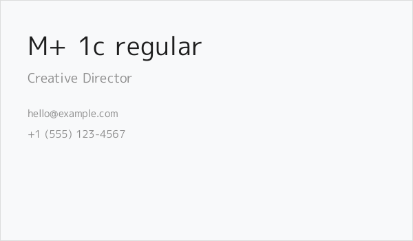 M+ 1c regular Business Card