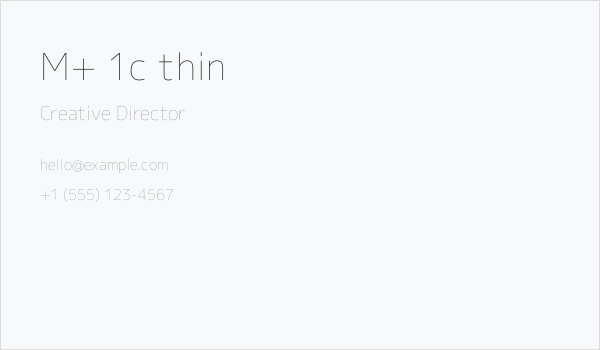 M+ 1c thin Business Card