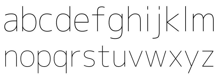 M+ 1c thin Schriftart Kleinbuchstaben