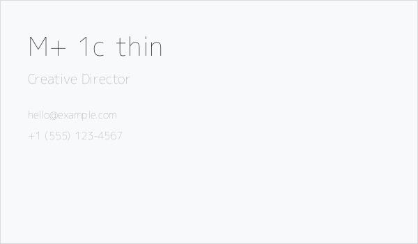 M+ 1c thin Business Card