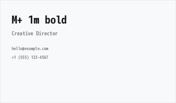 M+ 1m bold Business Card