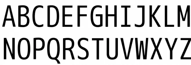 M+ 1m regular Schriftart Groß