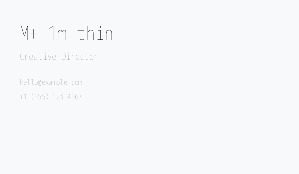 M+ 1m thin Business Card
