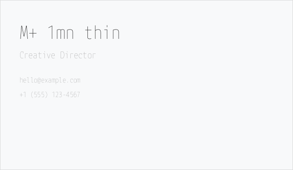 M+ 1mn thin Business Card