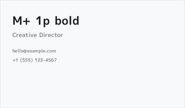 M+ 1p bold Business Card