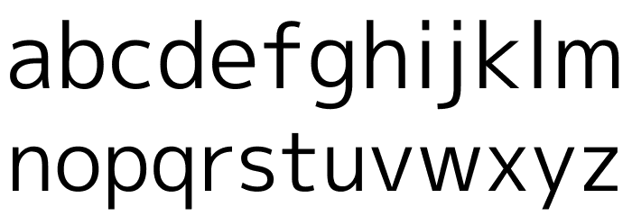 M+ 1p Schriftart Kleinbuchstaben