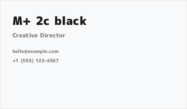 M+ 2c black Business Card