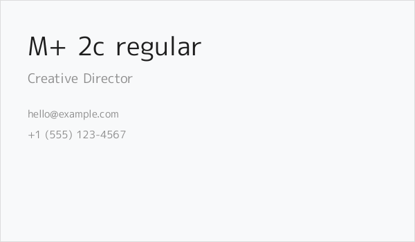 M+ 2c regular Business Card