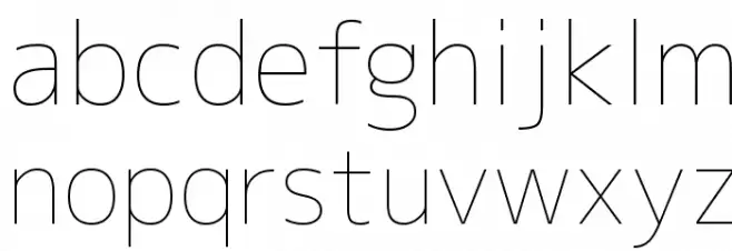 M+ 2c thin Font LOWERCASE