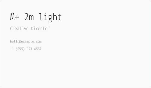 M+ 2m light Business Card