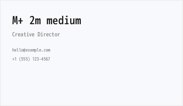 M+ 2m medium Business Card