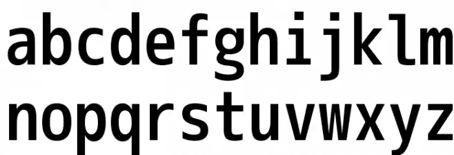 M+ 2m medium Schriftart Kleinbuchstaben
