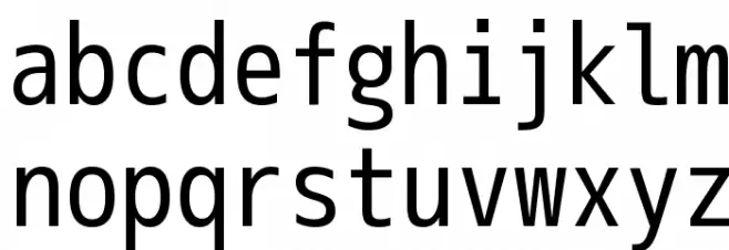 M+ 2m regular Schriftart Kleinbuchstaben