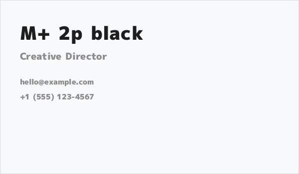 M+ 2p black Business Card