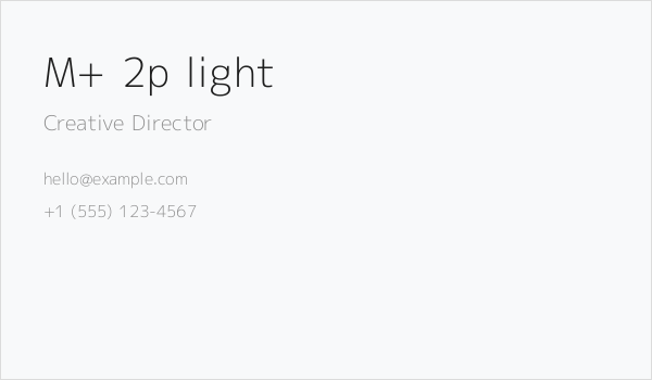 M+ 2p light Business Card
