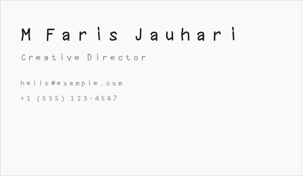 M Faris Jauhari Business Card