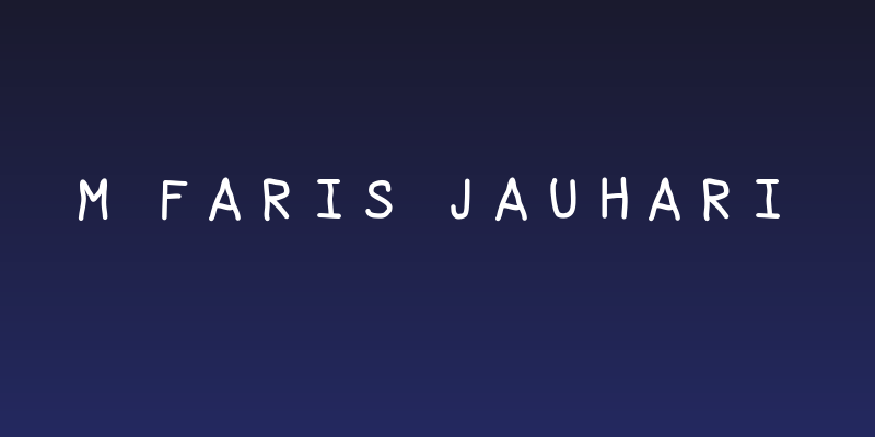 M Faris Jauhari Social Header