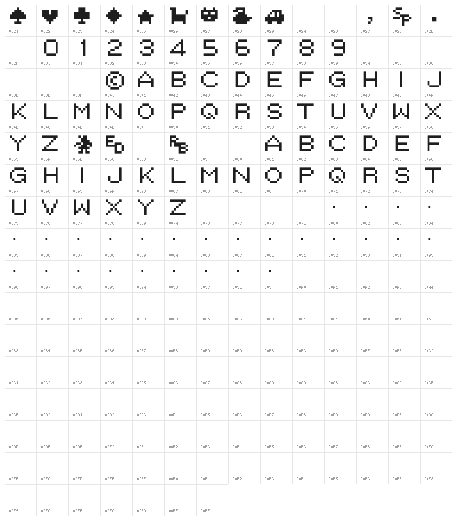 M02_STRIDER Character Map