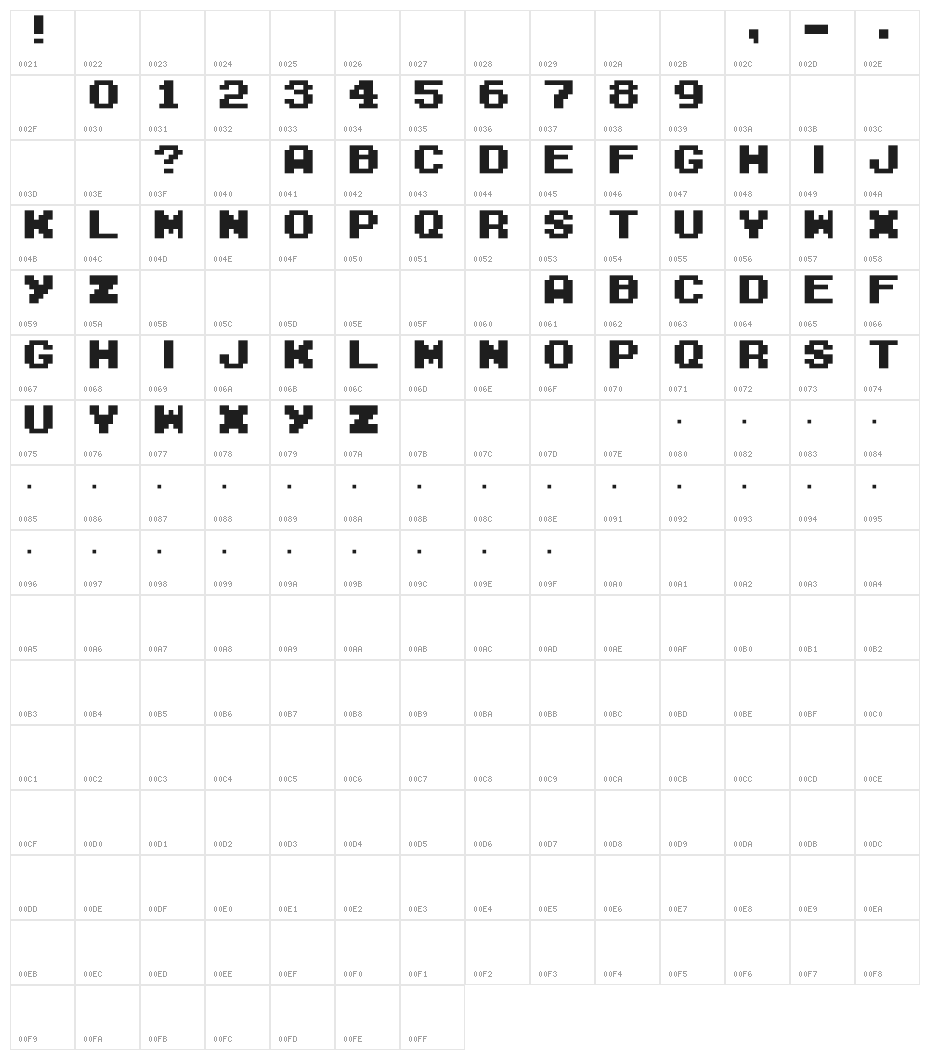 M04_FATAL FURY BLACK Character Map