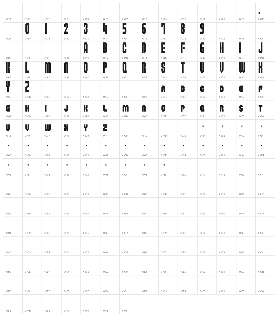 M08_SUPER MAJOR BROS Character Map