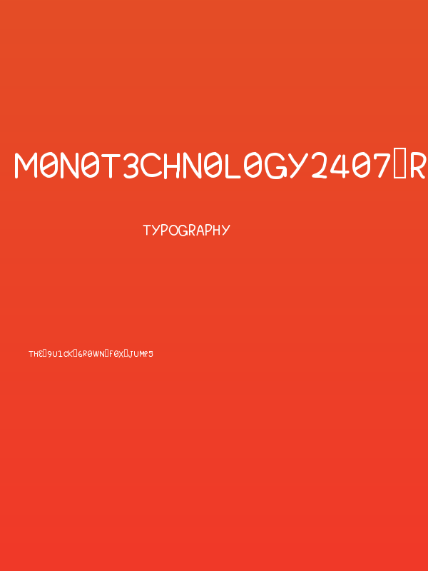M0N0T3CHN0L0GY2407 Regular Poster