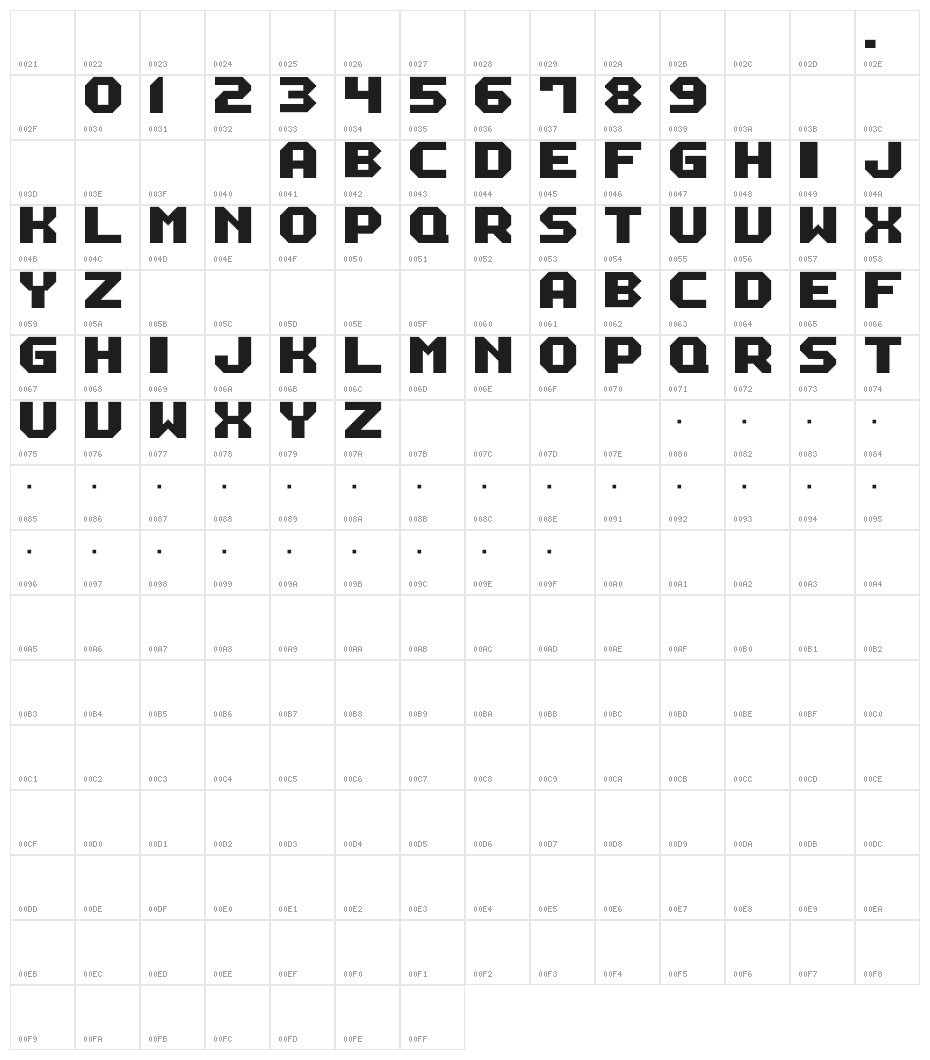 M12_MACH BIKER Character Map
